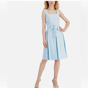 NWT Anne Klein Light Blue Tie-Waist Dress